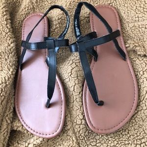Black Thong Sandals